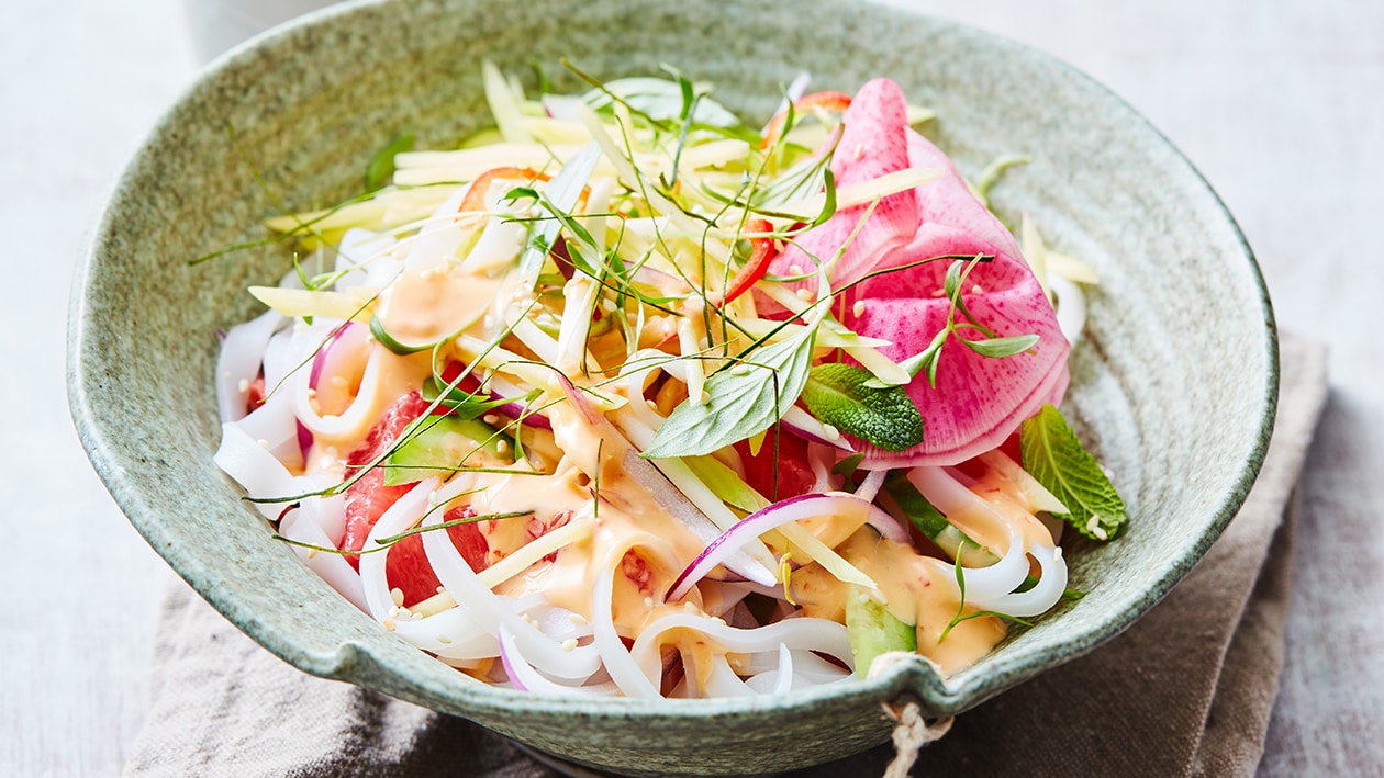 Thaise rijstnoedel salade Thaise rijstnoedel salade